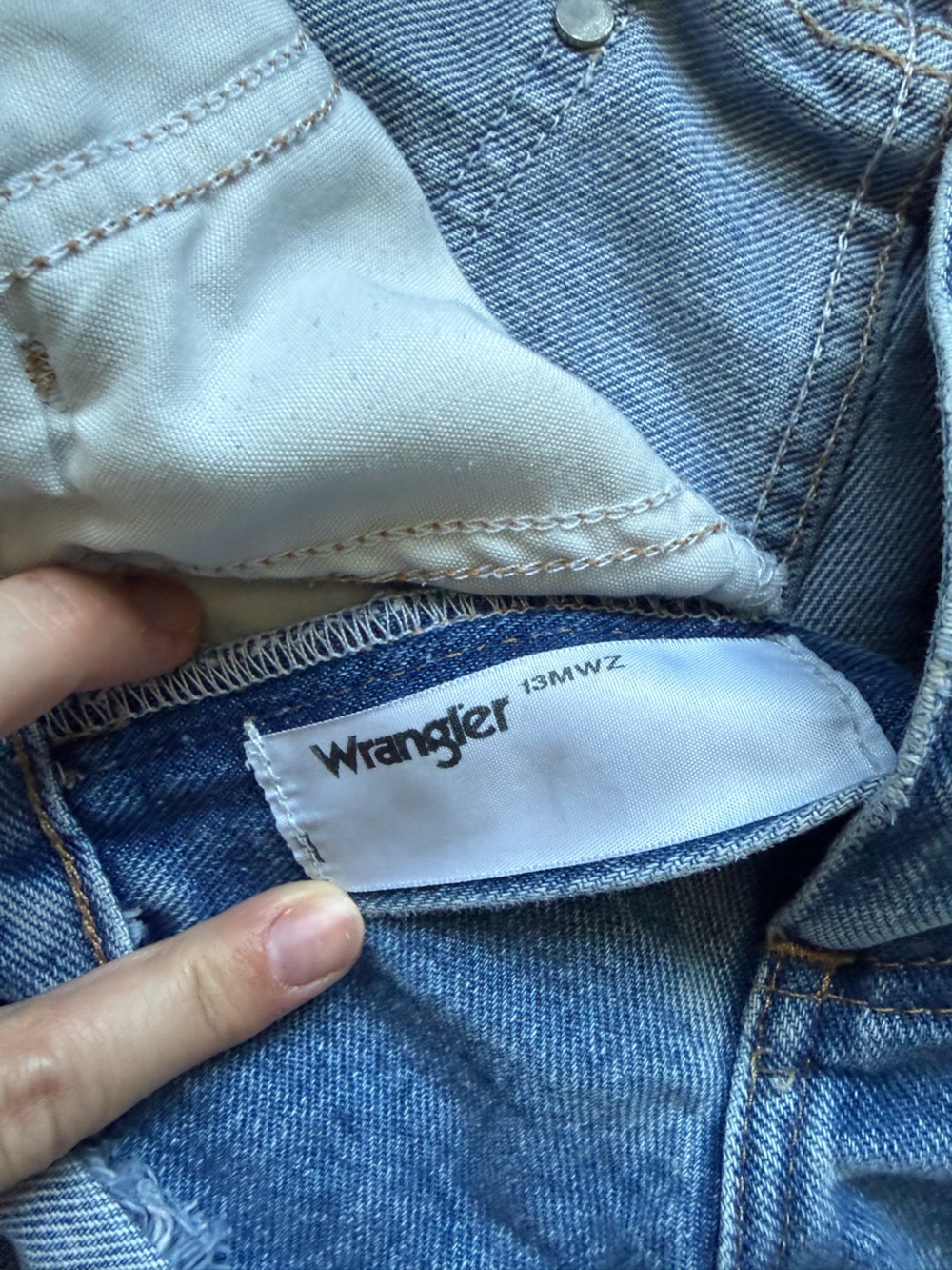 Wrangler Light Blue High-Waist Denim Cutoff Shorts - Picture 2 of 5